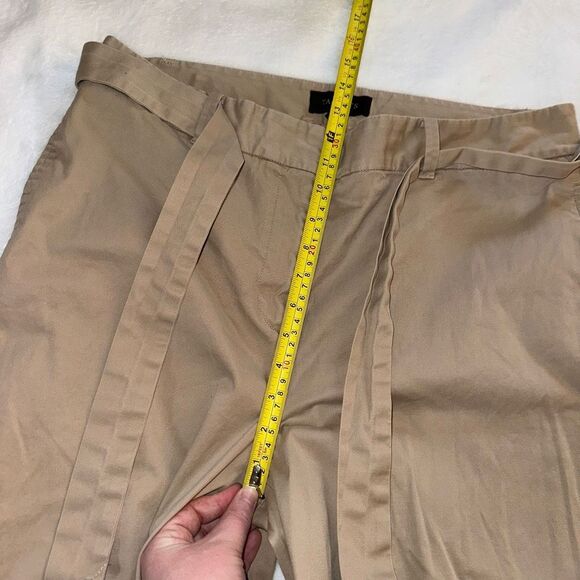 Talbots Women’s Wide Leg Belted Crop Pants Khaki Tan Size 12 EUC - Picture 8 of 11